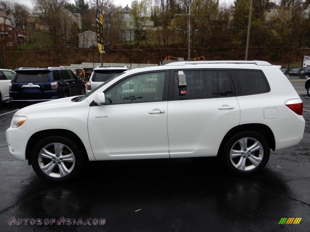 2008 Highlander Limited 4WD - Blizzard White Pearl / Ash Gray photo #4