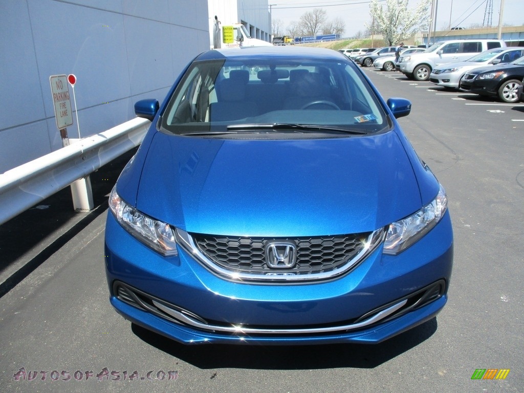 2015 Civic LX Sedan - Dyno Blue Pearl / Gray photo #8