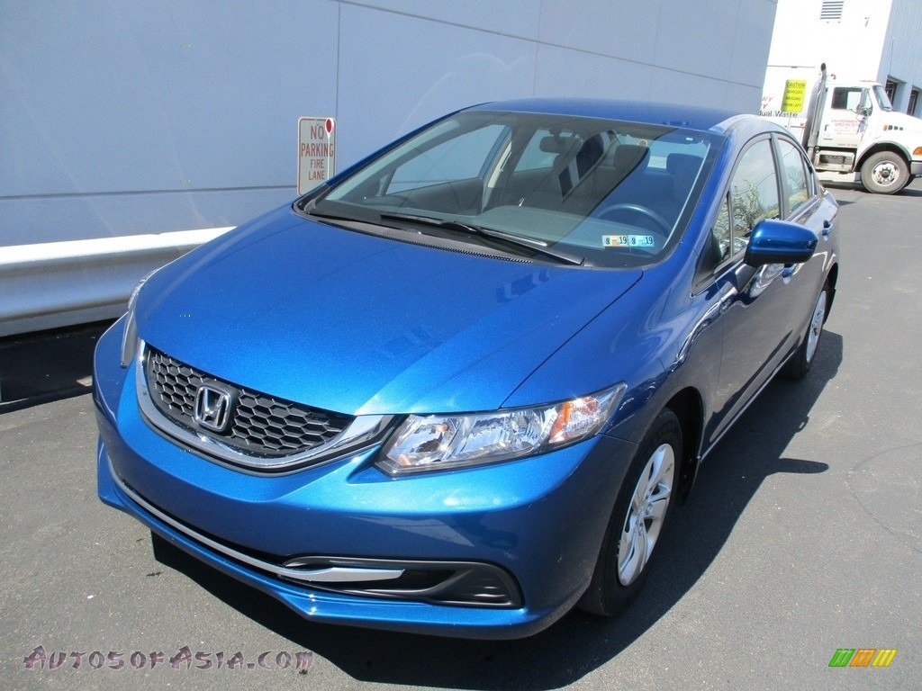2015 Civic LX Sedan - Dyno Blue Pearl / Gray photo #9