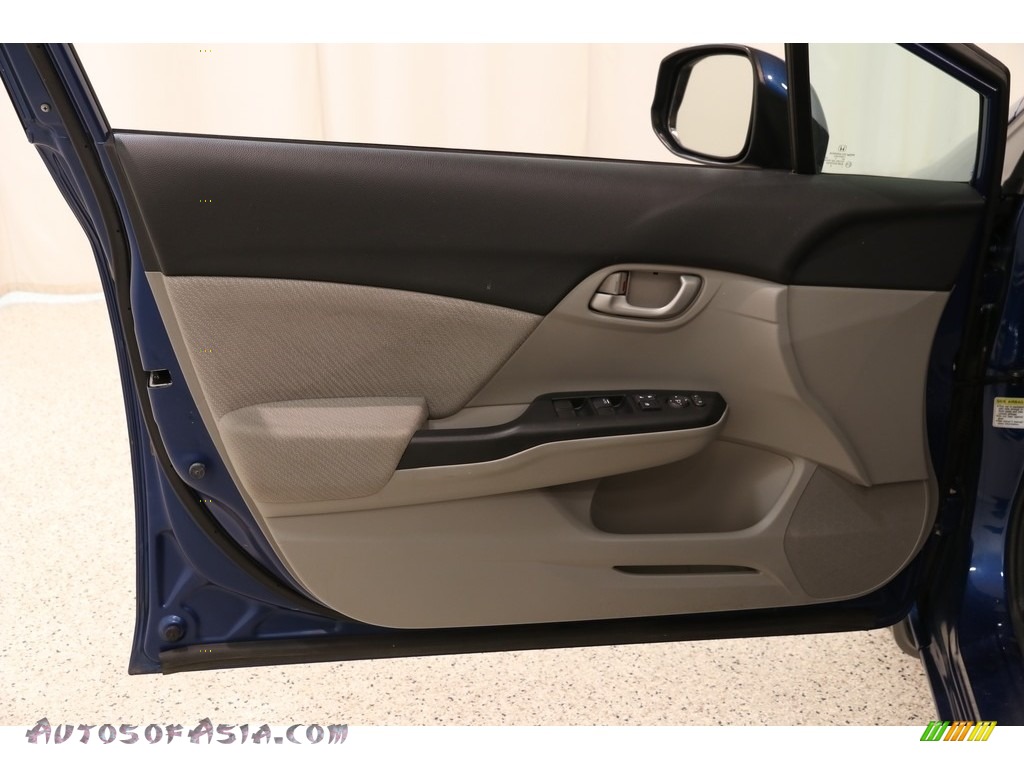 2013 Civic LX Sedan - Dyno Blue Pearl / Gray photo #4