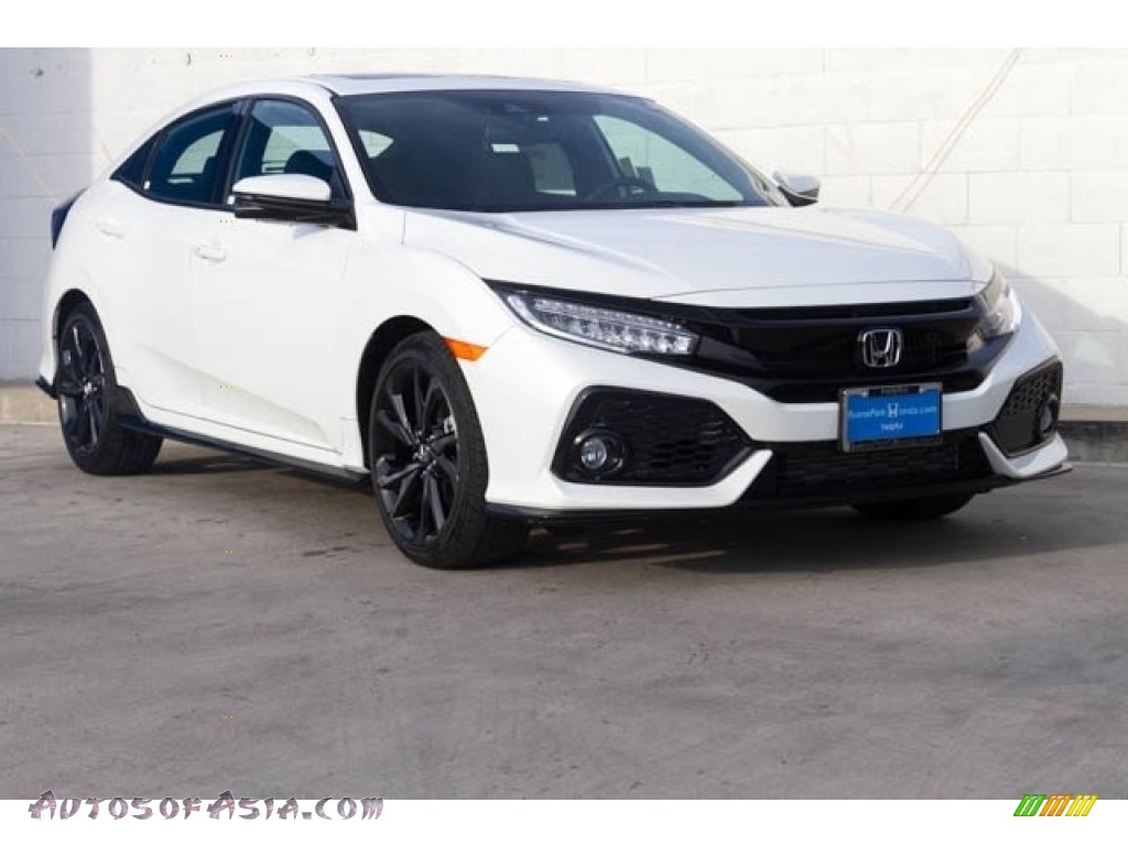 2019 Civic Sport Touring Hatchback - White Orchid Pearl / Black photo #1