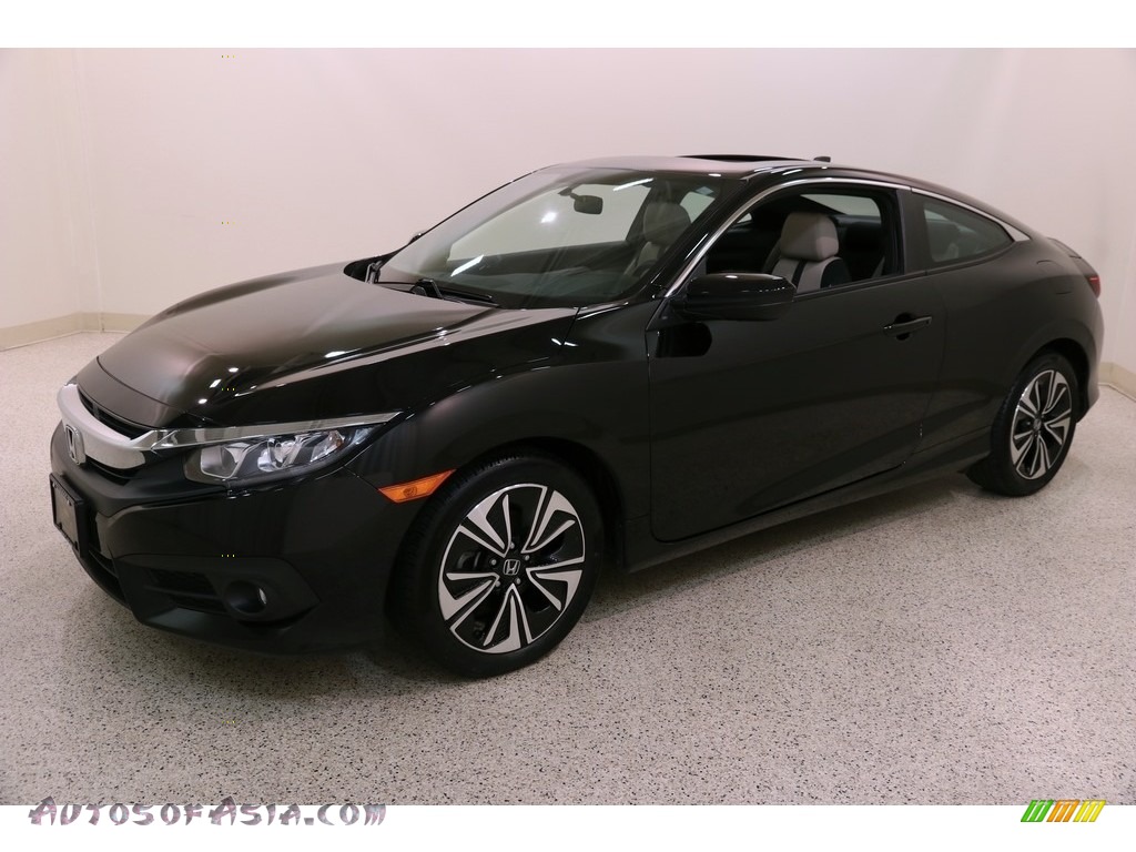 2017 Civic EX-T Coupe - Crystal Black Pearl / Black/Ivory photo #3