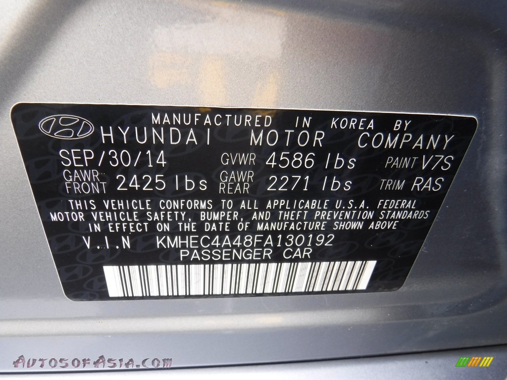 2015 Sonata Hybrid Limited - Pewter Gray Metallic / Gray photo #31