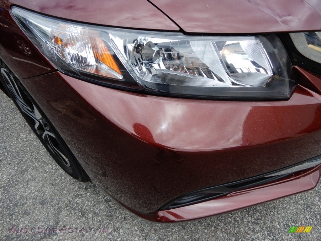 2015 Civic EX Sedan - Crimson Pearl / Beige photo #14