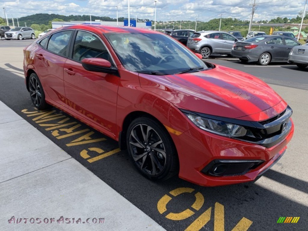 2019 Civic Sport Sedan - Rallye Red / Black photo #4