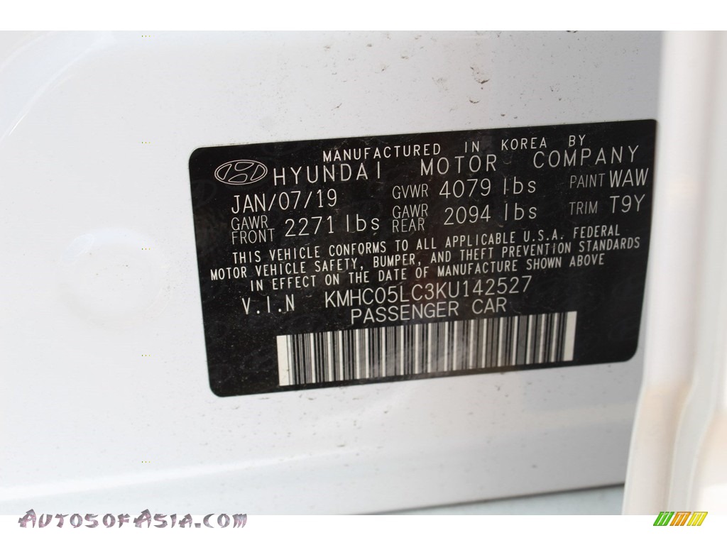 2019 Ioniq Hybrid Limited - Ceramic White / Black photo #27