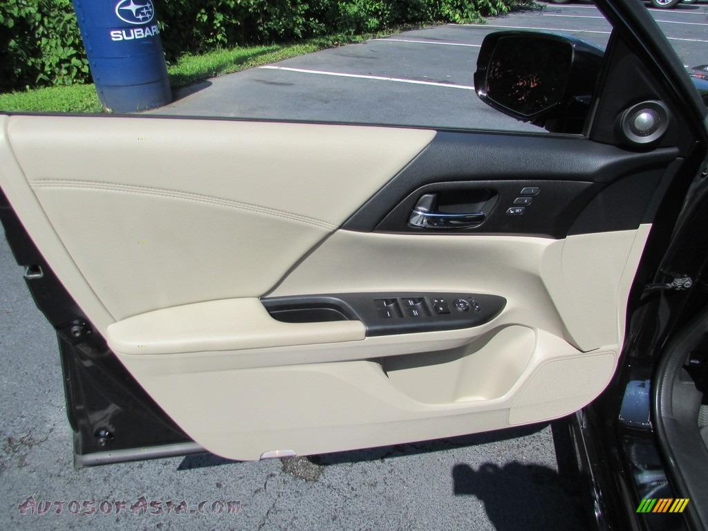 2013 Accord EX-L V6 Sedan - Crystal Black Pearl / Ivory photo #14