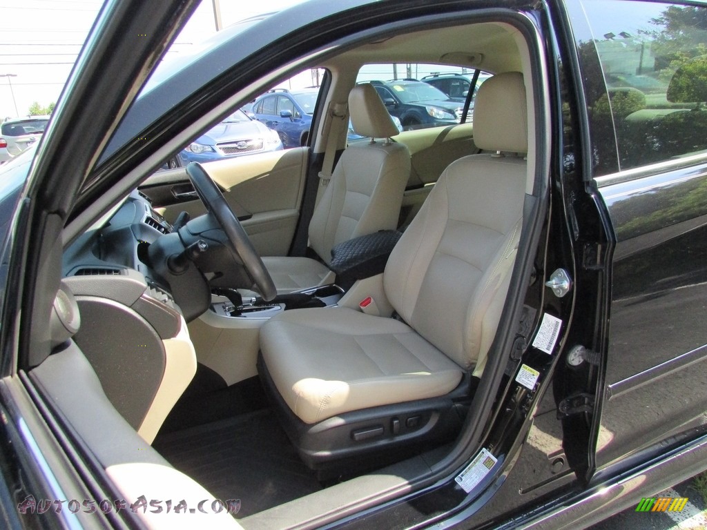 2013 Accord EX-L V6 Sedan - Crystal Black Pearl / Ivory photo #16