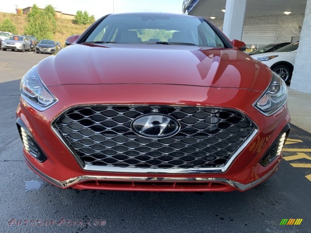 2019 Sonata Limited - Scarlet Red / Gray photo #8