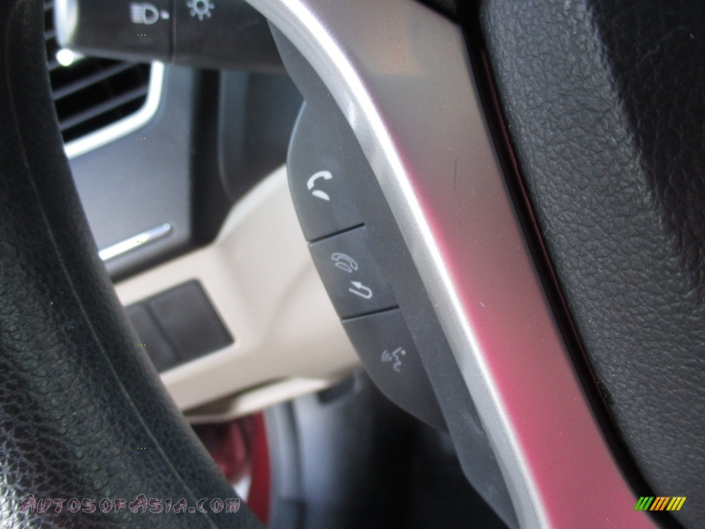 2014 Civic LX Sedan - Crimson Pearl / Beige photo #17