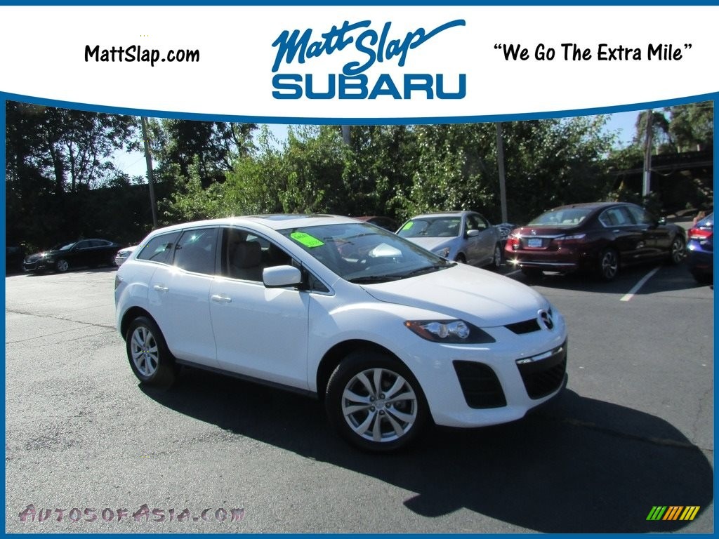 Crystal White Pearl Mica / Sand Mazda CX-7 s Touring AWD