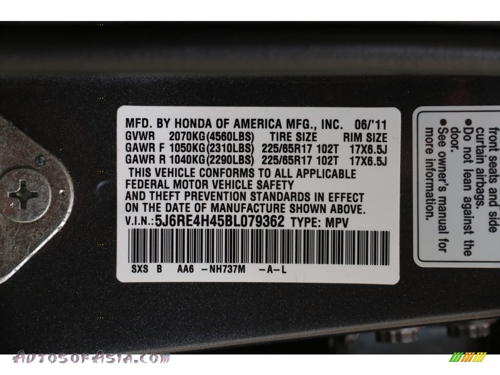 2011 CR-V SE 4WD - Polished Metal Metallic / Black photo #16
