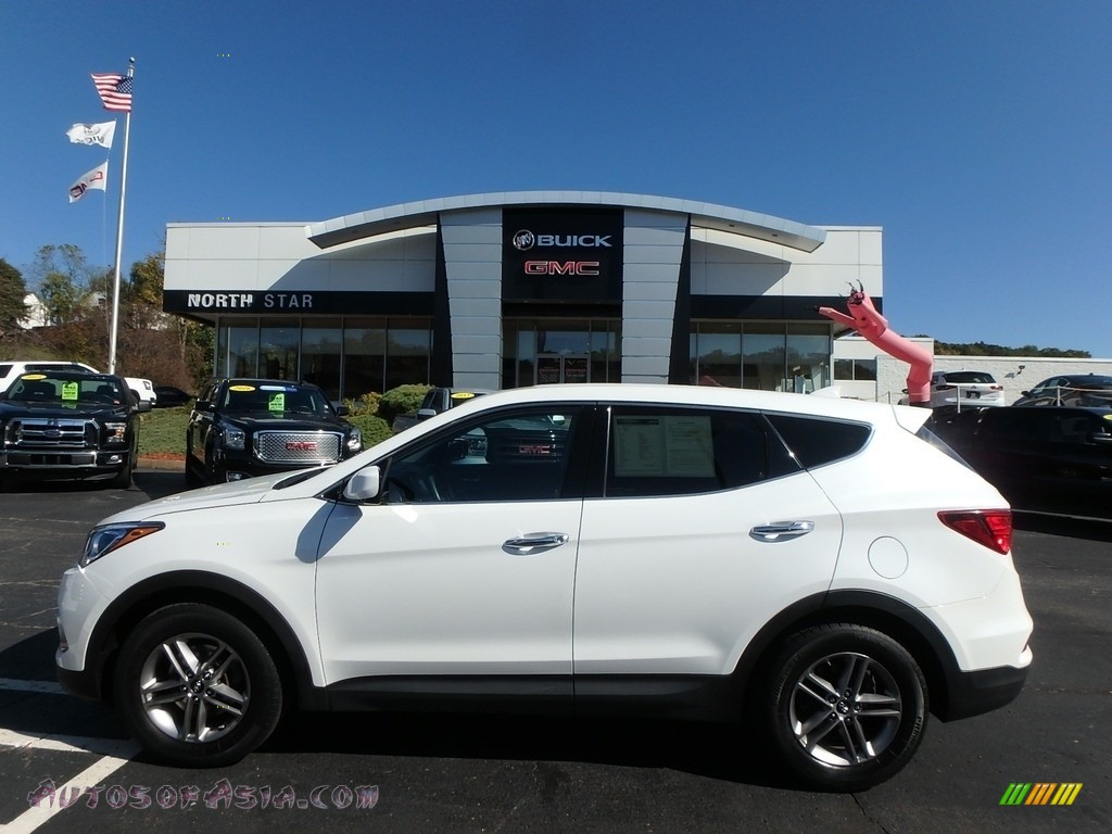 Pearl White / Gray Hyundai Santa Fe Sport AWD