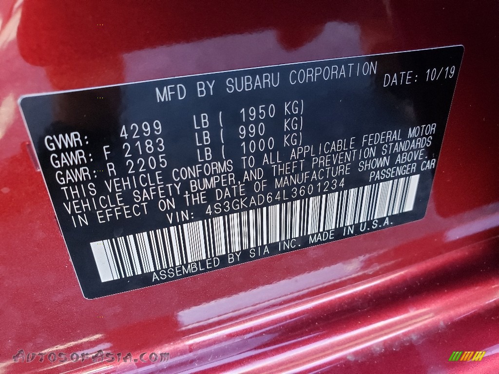 2020 Impreza Premium Sedan - Lithium Red Pearl / Ivory photo #9