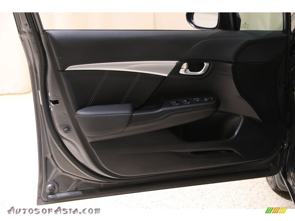 2013 Civic EX-L Sedan - Polished Metal Metallic / Black photo #4