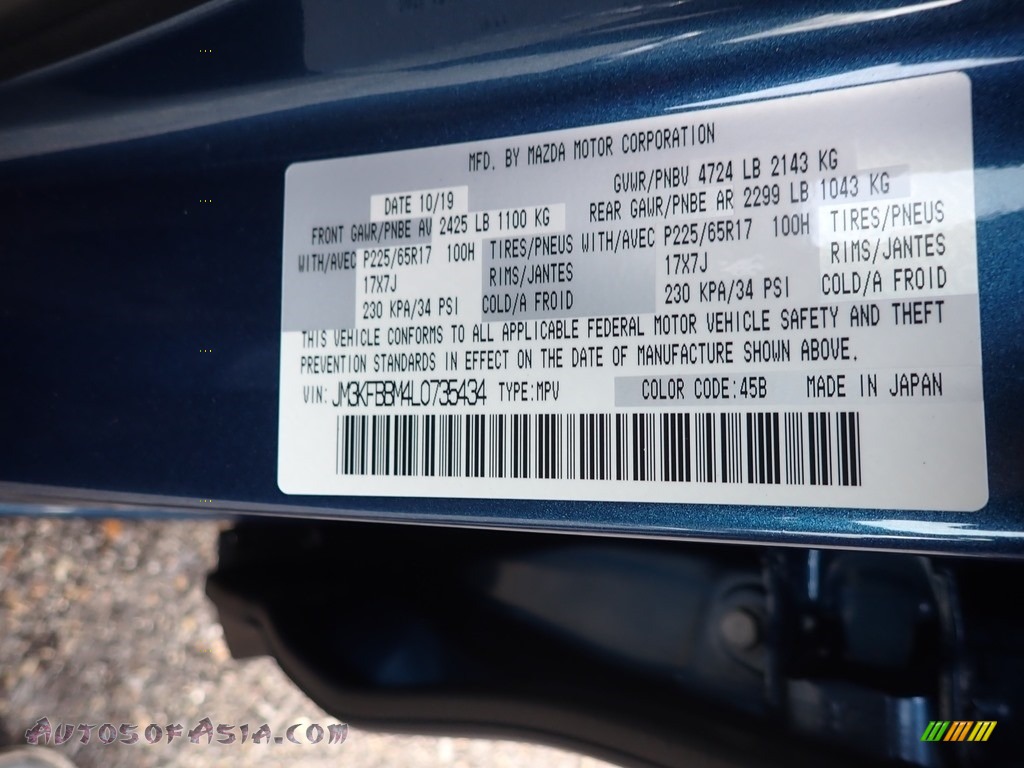 2020 CX-5 Sport AWD - Eternal Blue Mica / Black photo #12