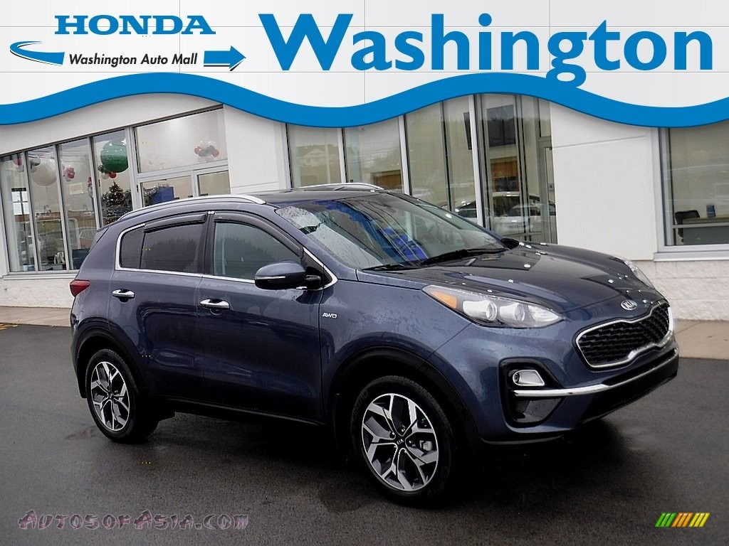 Pacific Blue / Black Kia Sportage EX AWD