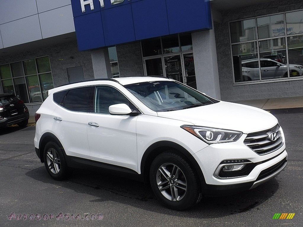 Pearl White / Gray Hyundai Santa Fe Sport AWD