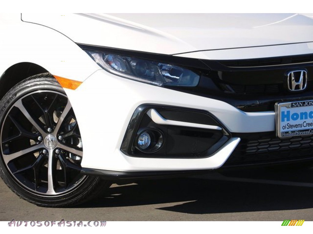2020 Civic Sport Hatchback - Platinum White Pearl / Black photo #3