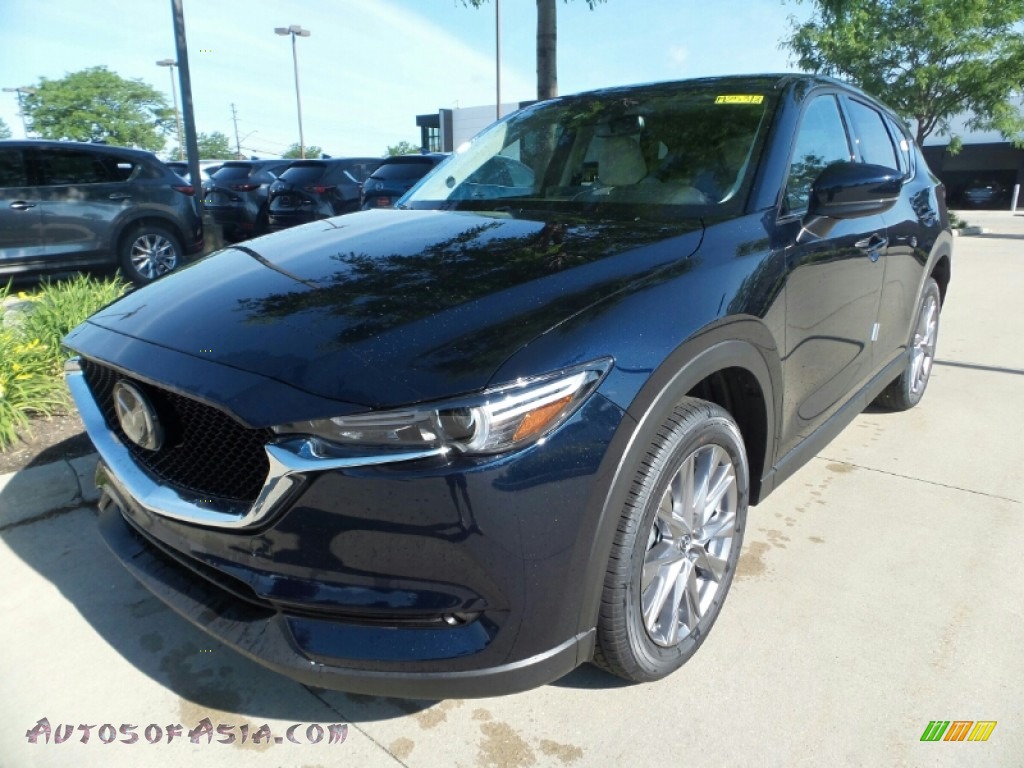 2020 CX-5 Grand Touring AWD - Deep Crystal Blue Mica / Parchment photo #3