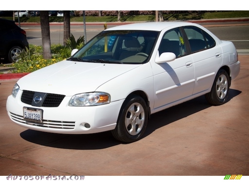 2004 Sentra 1.8 S - Cloud White / Taupe photo #8