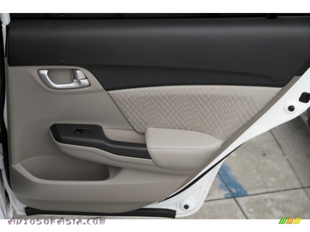 2014 Civic EX Sedan - Taffeta White / Beige photo #30