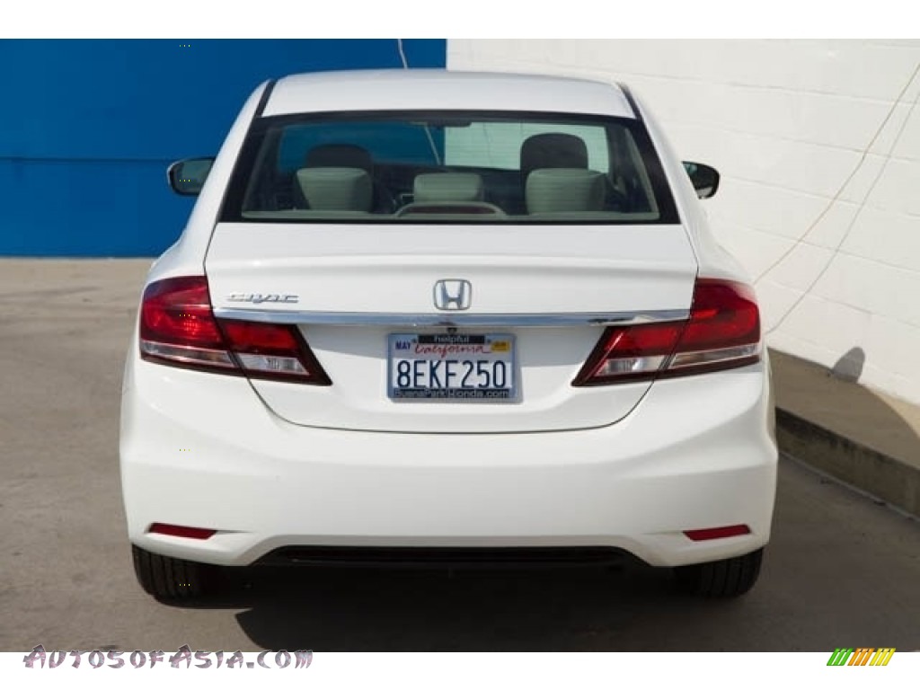 2014 Civic LX Sedan - Taffeta White / Beige photo #11