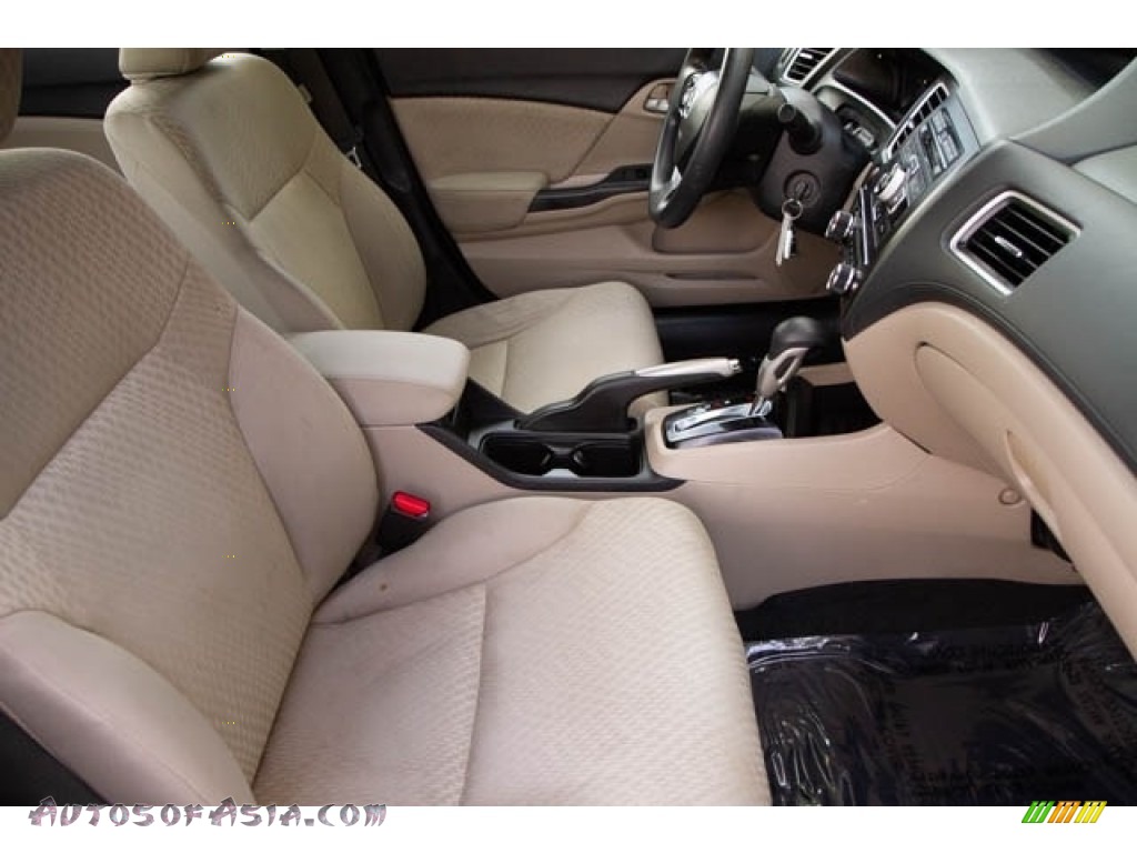2014 Civic LX Sedan - Taffeta White / Beige photo #22