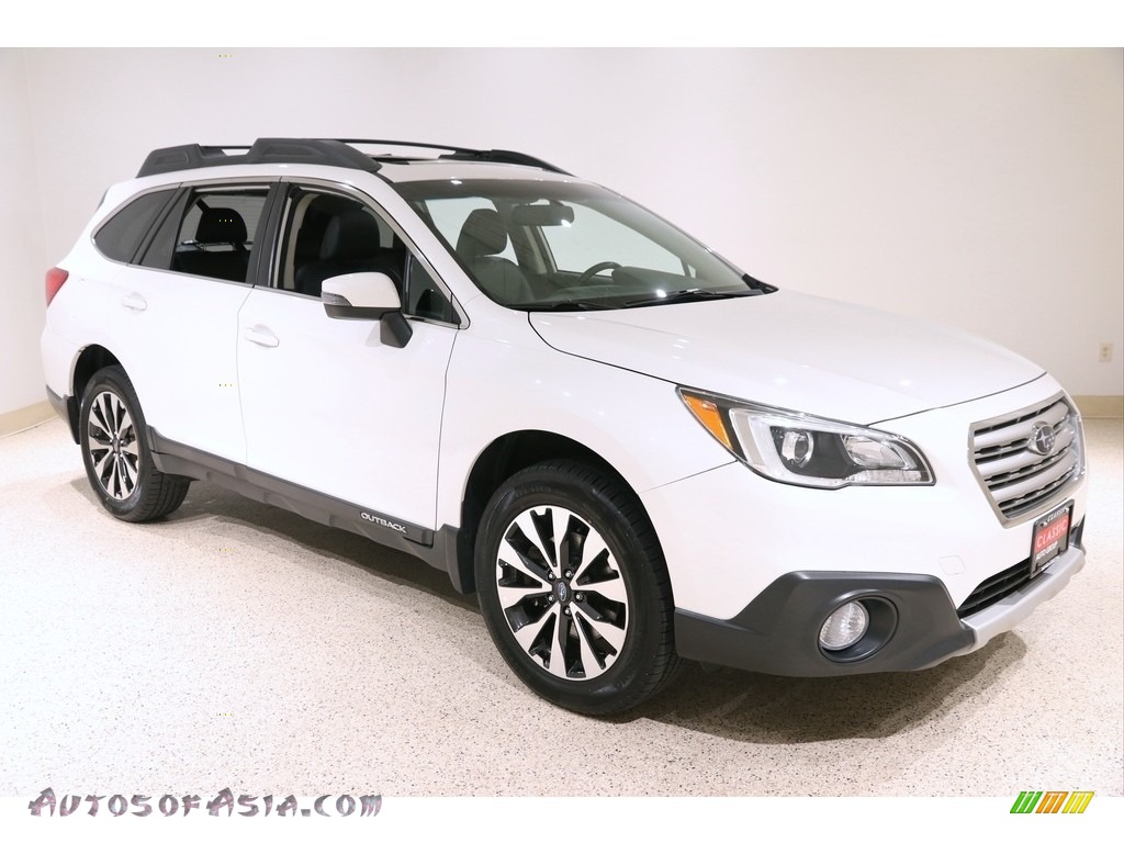 Crystal White Pearl / Slate Black Subaru Outback 2.5i Limited