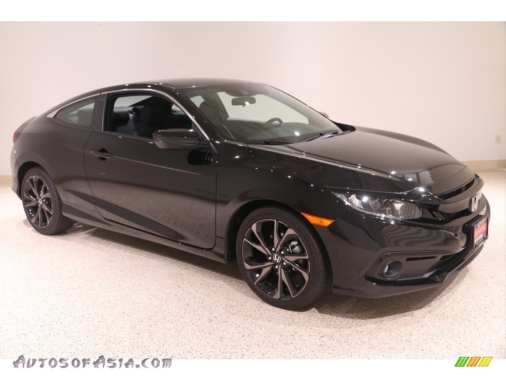 2019 Civic Sport Coupe - Crystal Black Pearl / Black photo #1