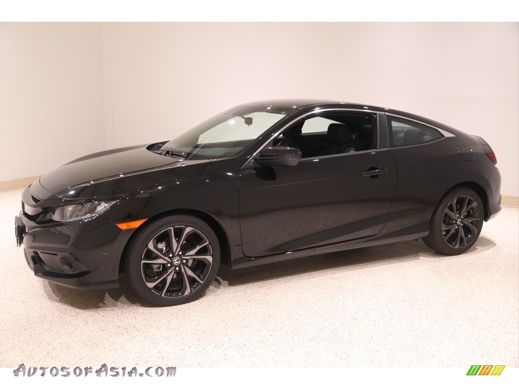 2019 Civic Sport Coupe - Crystal Black Pearl / Black photo #3