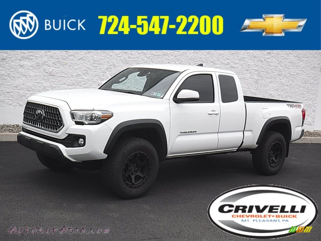Super White / Black/Red Toyota Tacoma TRD Off Road Access Cab 4x4
