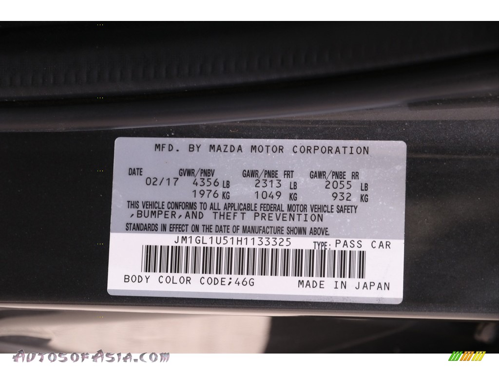 2017 Mazda6 Sport - Machine Gray Metallic / Black photo #22