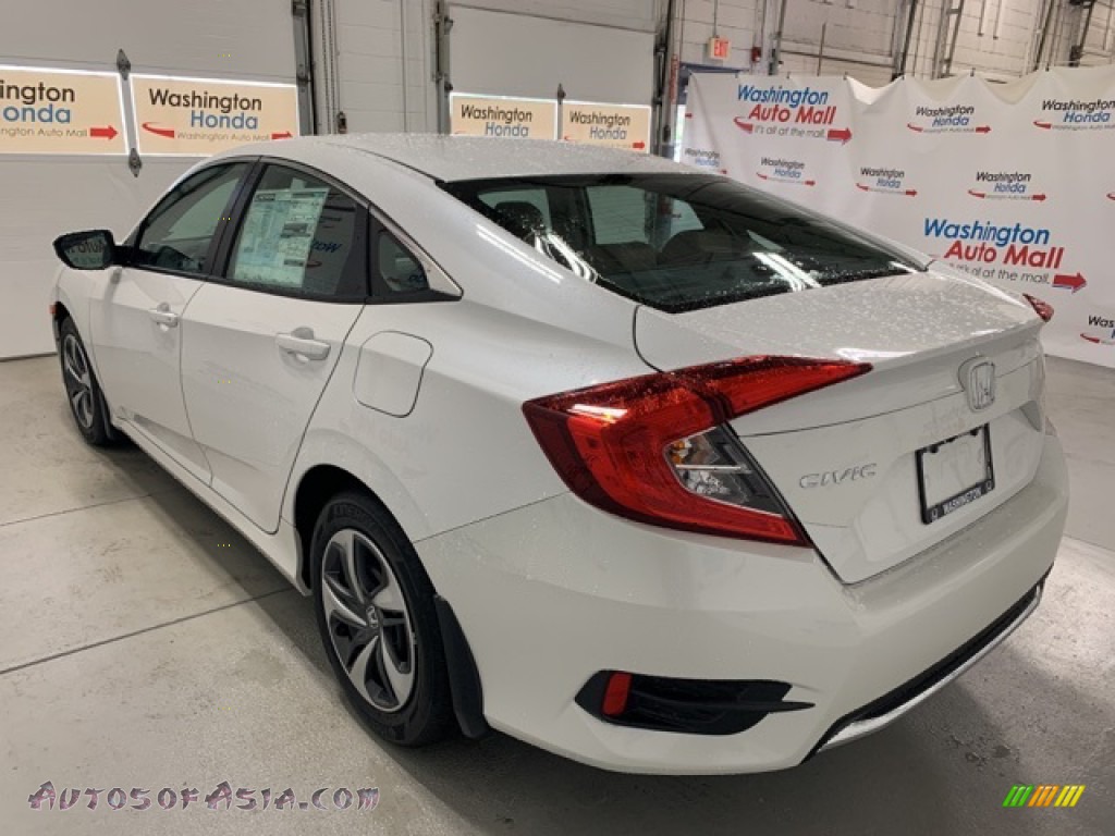 2020 Civic LX Sedan - Platinum White Pearl / Ivory photo #3