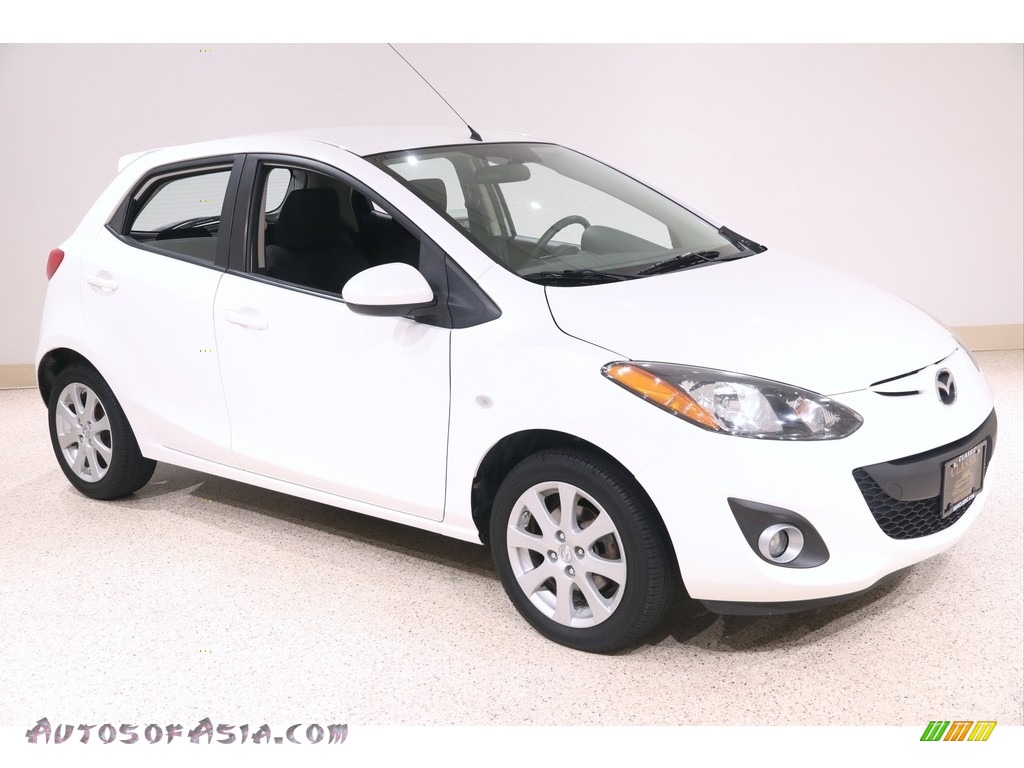 2012 MAZDA2 Touring - Crystal White Pearl Mica / Black w/Red Piping photo #1