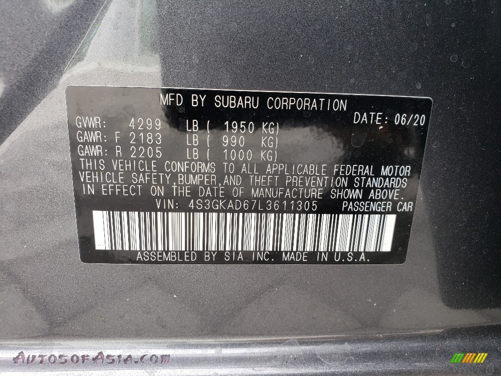 2020 Impreza Premium Sedan - Magnetite Gray Metallic / Black photo #14