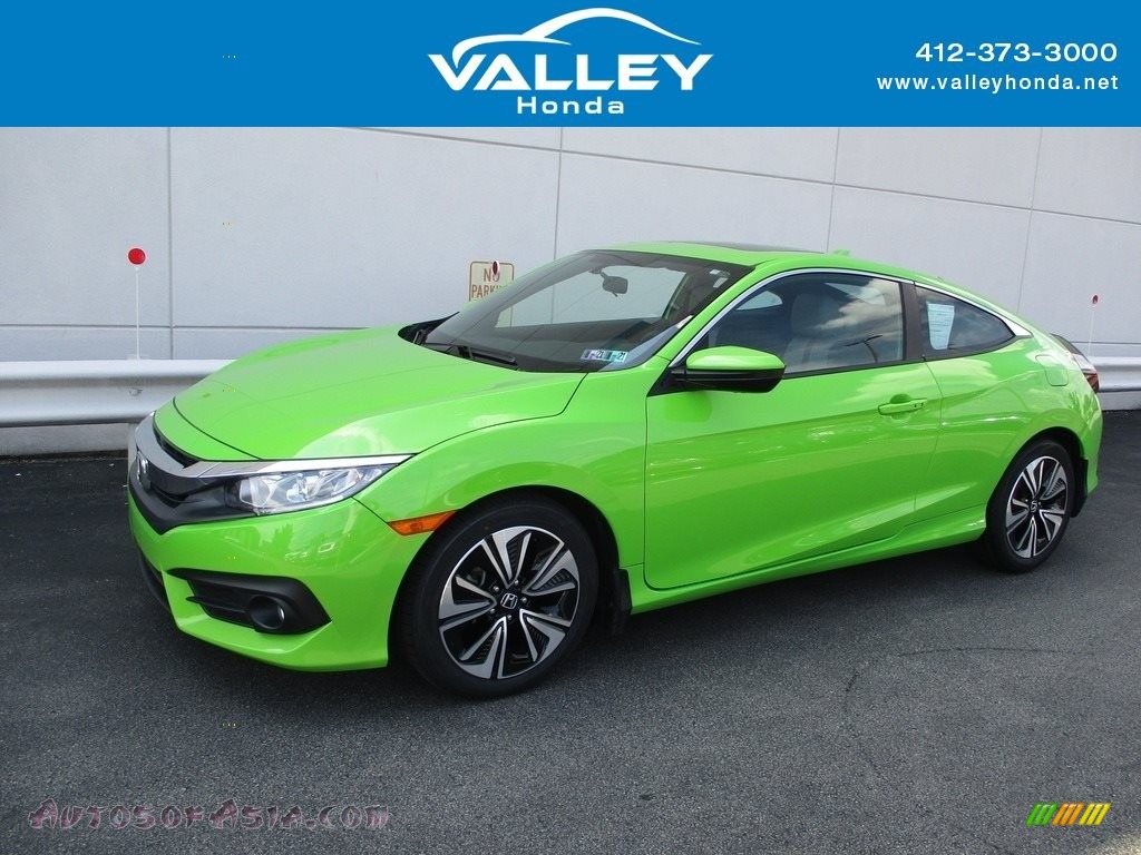 2017 Civic EX-T Coupe - Energy Green Pearl / Black/Gray photo #1