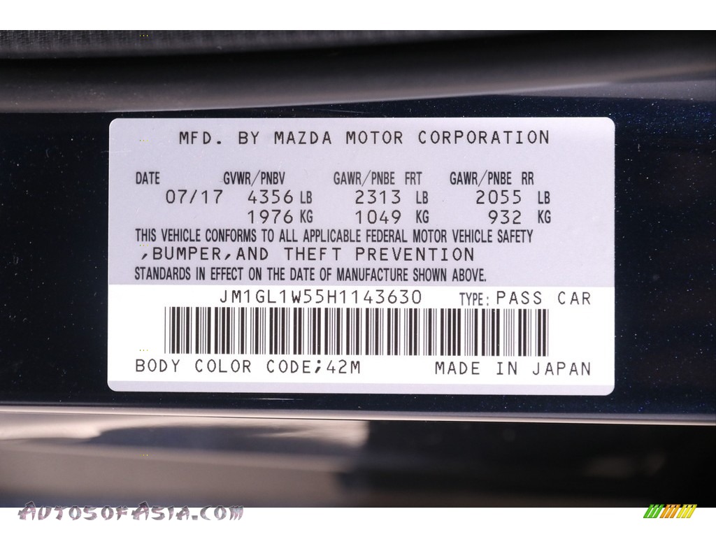 2017 Mazda6 Grand Touring - Deep Crystal Blue Mica / Black photo #17