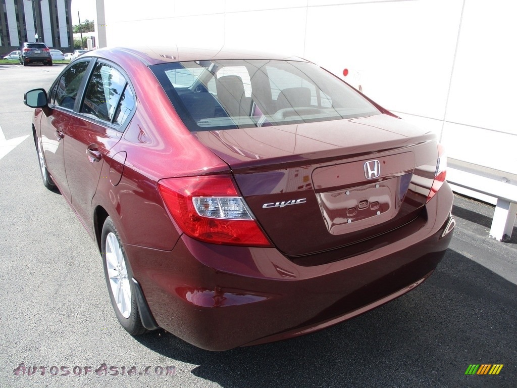 2012 Civic EX Sedan - Crimson Pearl / Beige photo #3