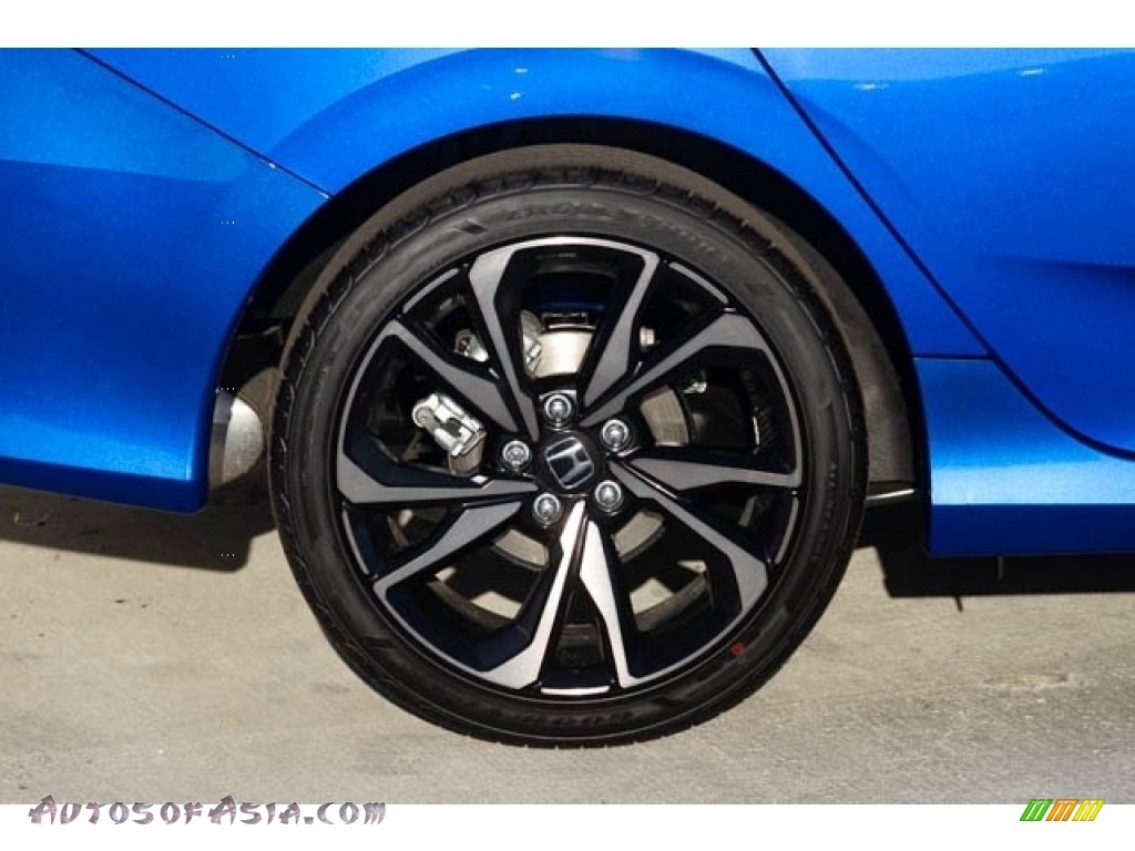 2020 Civic Sport Sedan - Aegean Blue Metallic / Black photo #13
