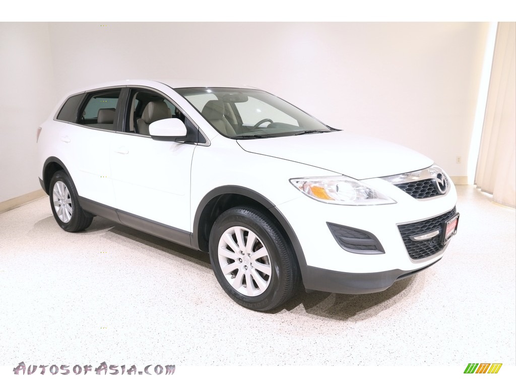Crystal White Pearl Mica / Sand Mazda CX-9 Touring AWD