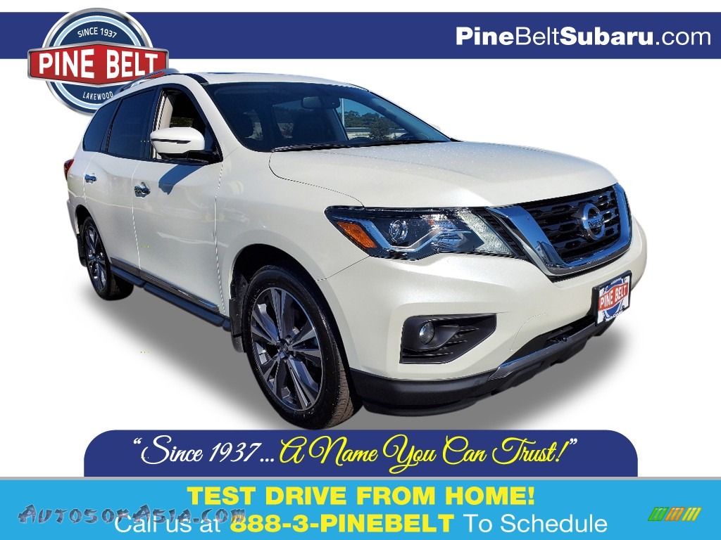 Pearl White Tricoat / Charcoal Nissan Pathfinder Platinum 4x4