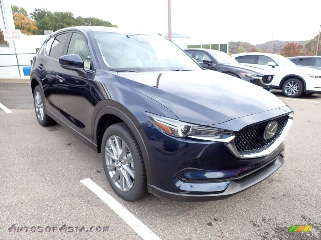 2021 CX-5 Grand Touring AWD - Deep Crystal Blue Mica / Parchment photo #3