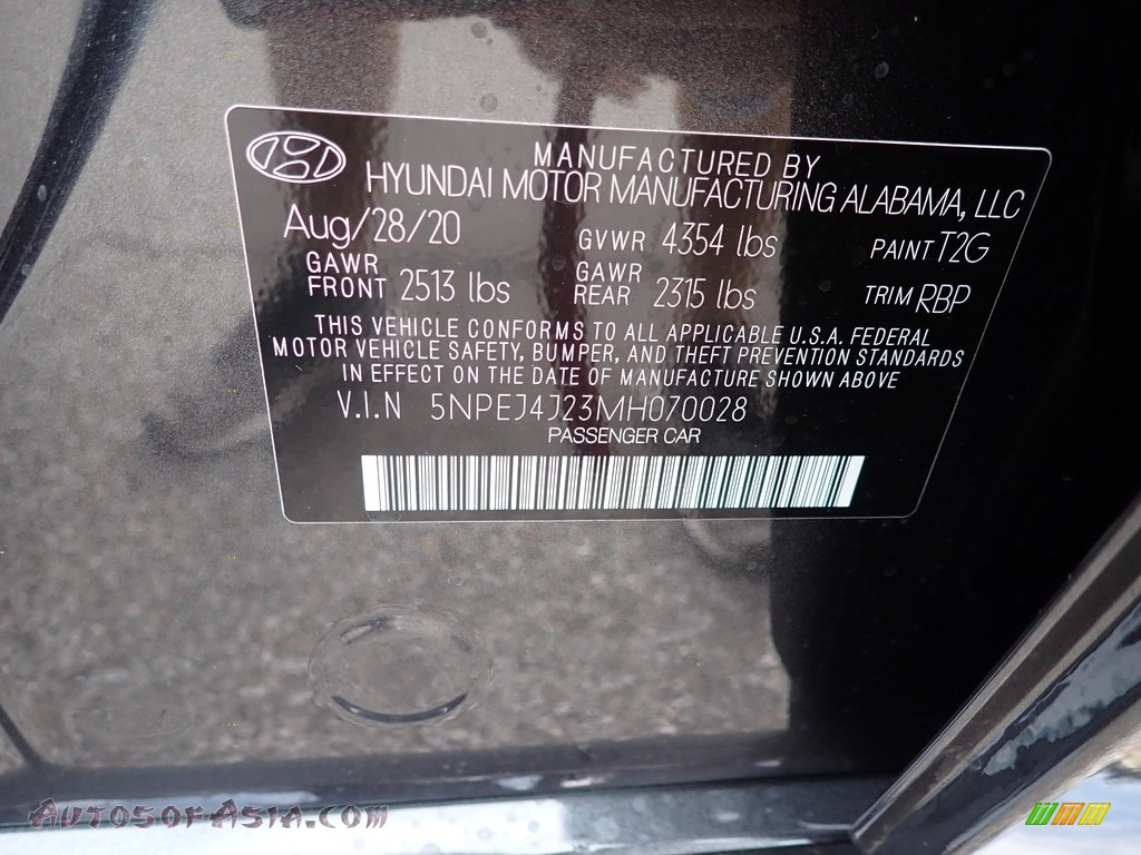 2021 Sonata SEL Plus - Portofino Gray / Black photo #12