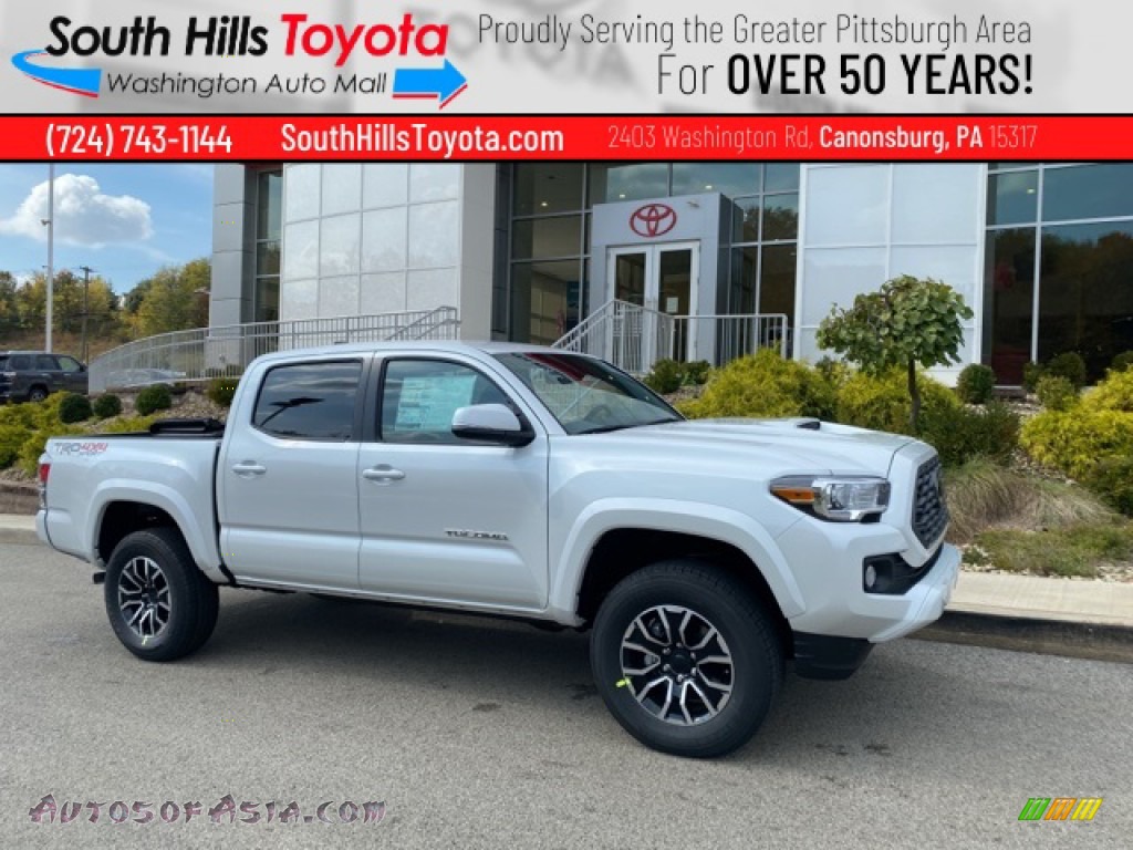 2021 Tacoma TRD Sport Double Cab 4x4 - Wind Chill Pearl / TRD Cement/Black photo #1