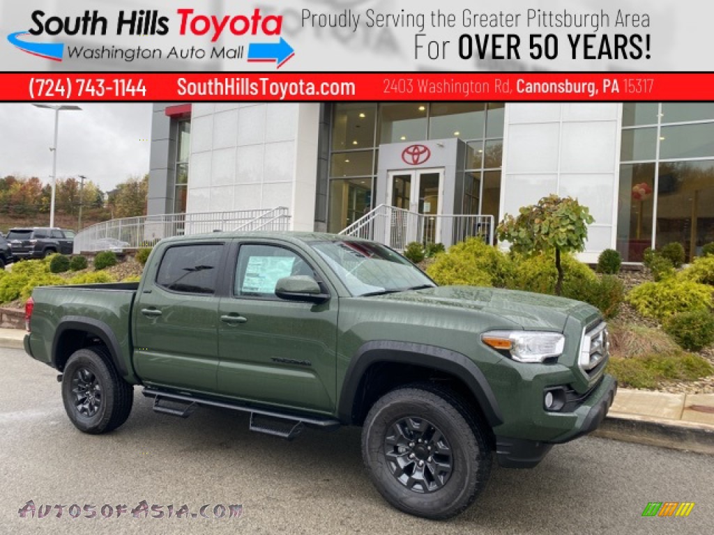 2021 Tacoma SR5 Double Cab 4x4 - Army Green / TRD Cement/Black photo #1