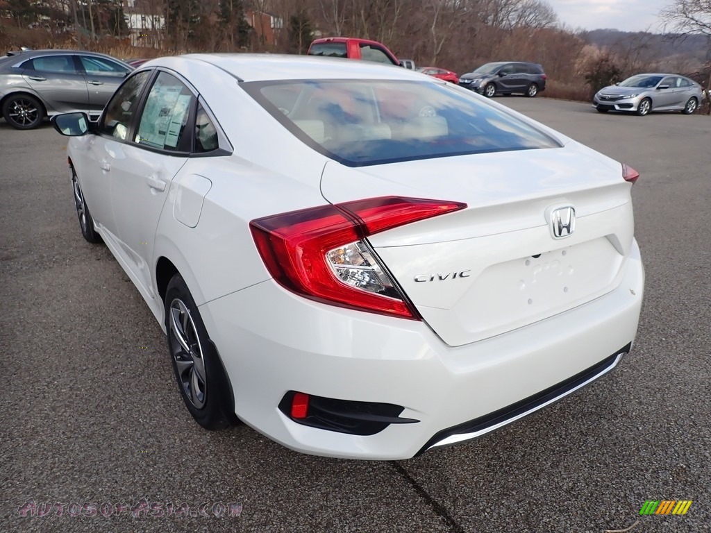 2021 Civic LX Sedan - Platinum White Pearl / Ivory photo #4