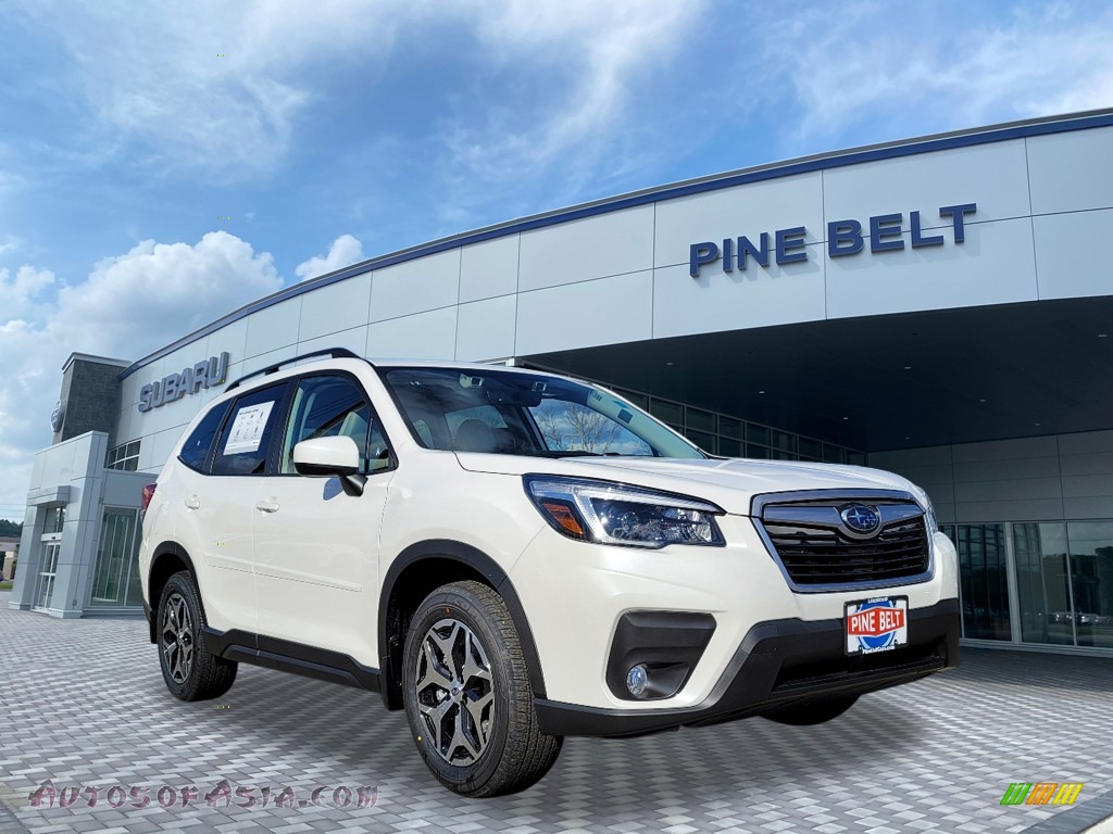 2021 Forester 2.5i Premium - Crystal White Pearl / Gray photo #1