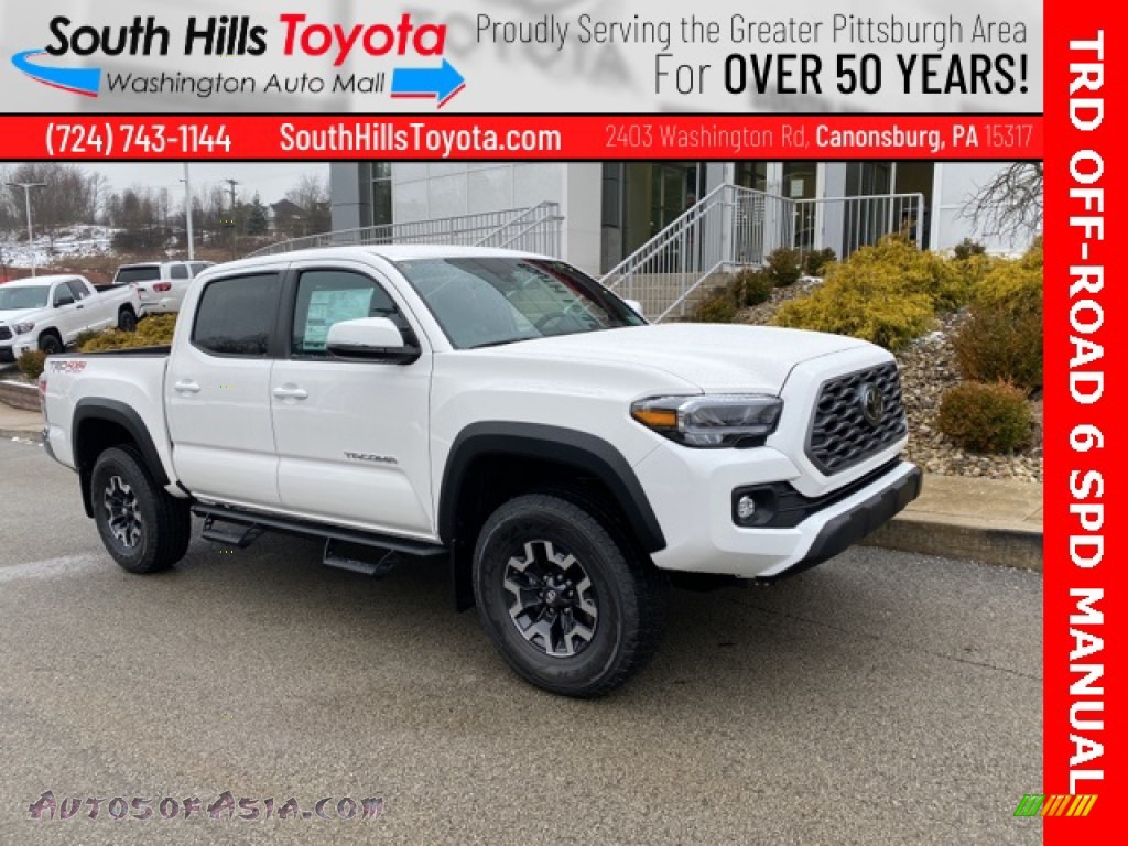 Super White / TRD Cement/Black Toyota Tacoma TRD Off Road Double Cab 4x4