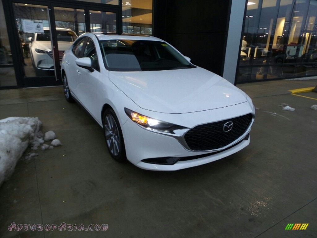 Snowflake White Pearl Mica / Black Mazda Mazda3 Preferred Sedan AWD